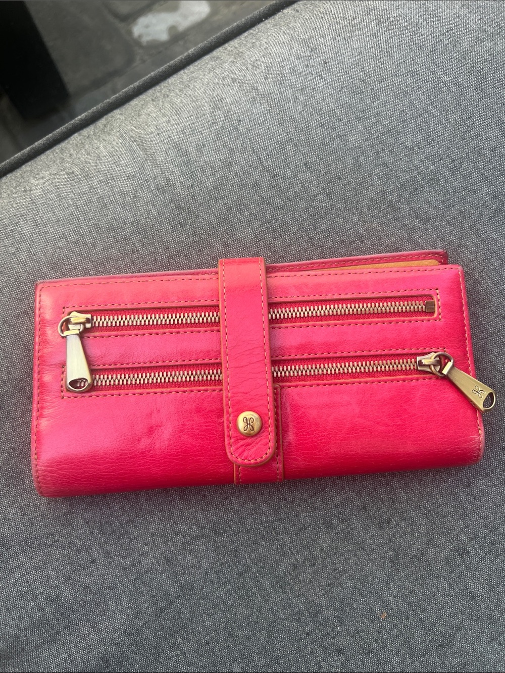 Hobo red leather wallet